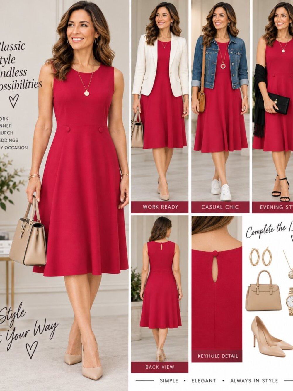 New York & Company Vibrant Red Mini Dress XXL with Pockets β NWOT